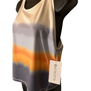 Athleta Women's Cream, Orange, and Gray Tank Top